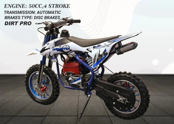 50 cc 4 Stroke Dirt Pro Bike (Yellow, Red & White) - Image 4